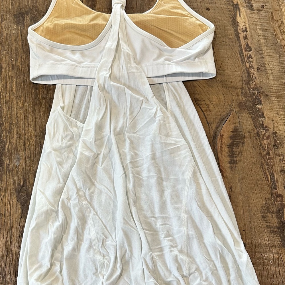 Lululemon white tank with built in sports bra and Cutout Back
